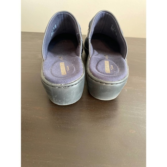 CLARKS navy blue leather mules size 7 - Picture 3 of 6